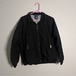 Vintage Catalina Women’s Black Windbreaker Jacket/Pockets Soft Lining Sz Medium